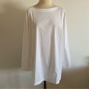 NWT J Jill white shirt collection long sleeve tunic top Size L